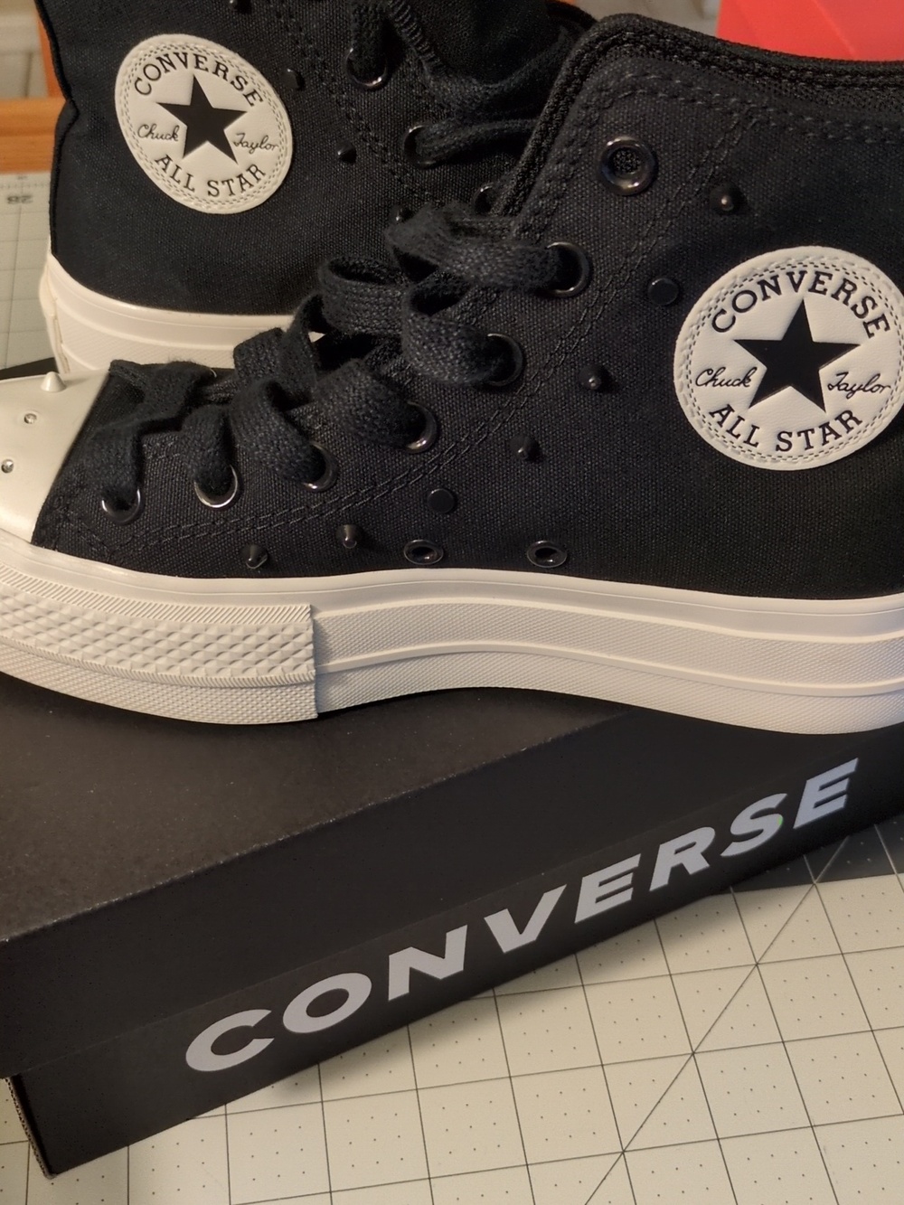 Converse Black High-Top Platform Sneakers with Spikes